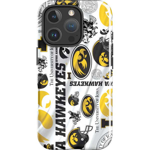University of Iowa Hawkeyes Pattern iPhone 16 Pro Impact Case