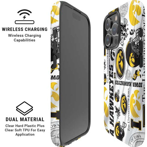 University of Iowa Hawkeyes Pattern iPhone 16 Pro Magsafe Impact Case