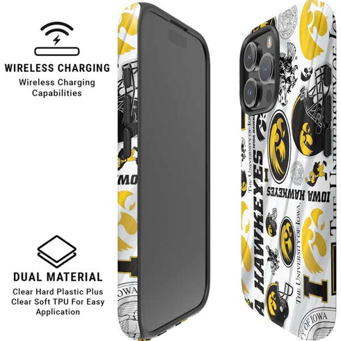 University of Iowa Hawkeyes Pattern iPhone 16 Pro Max Magsafe Impact Case
