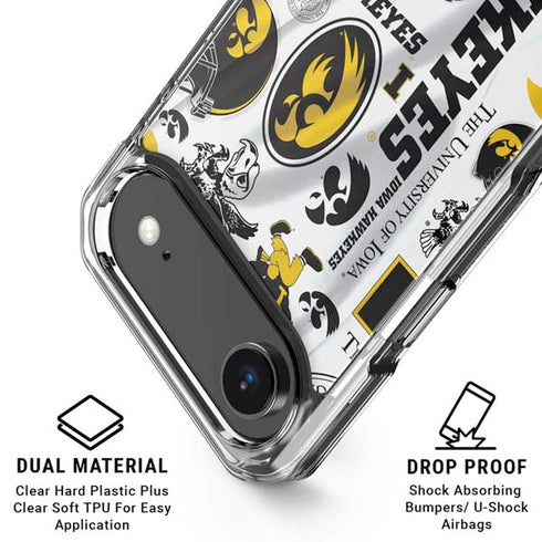 University of Iowa Hawkeyes Pattern iPhone 17 Air Clear Case
