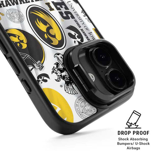 University of Iowa Hawkeyes Pattern iPhone 17 Kickstand Case