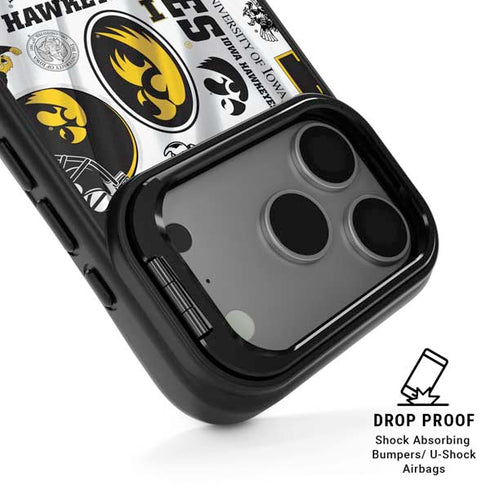 University of Iowa Hawkeyes Pattern iPhone 17 Pro Kickstand Case