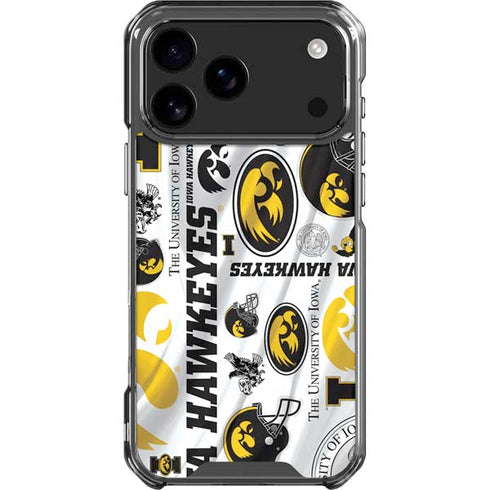 University of Iowa Hawkeyes Pattern iPhone 17 Pro Max Clear Case