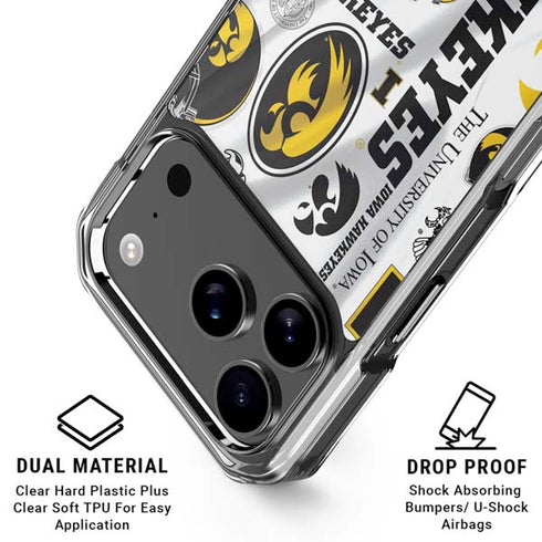 University of Iowa Hawkeyes Pattern iPhone 17 Pro Max Clear Case