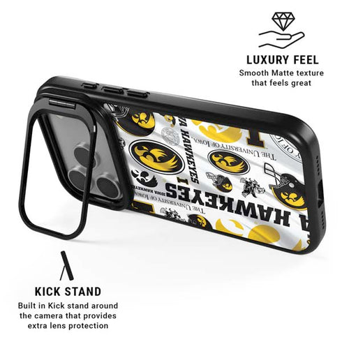 University of Iowa Hawkeyes Pattern iPhone 17 Pro Max Kickstand Case