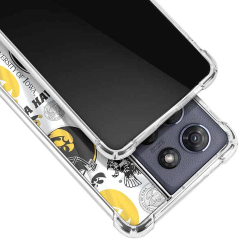 University of Iowa Hawkeyes Pattern Moto G 5G (2025) Clear Case