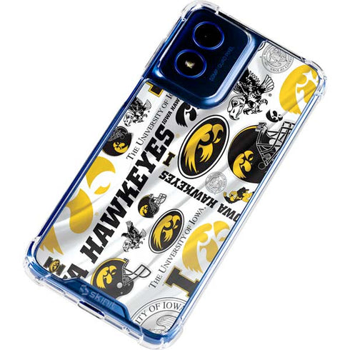 University of Iowa Hawkeyes Pattern Moto G 5G (2024) Clear Case