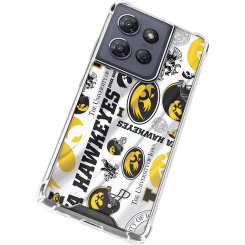 University of Iowa Hawkeyes Pattern Moto G Play 5G (2025) Clear Case