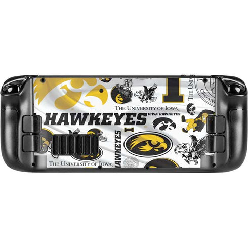 University of Iowa Hawkeyes Pattern Steam Deck Handheld Gaming Computer Skin