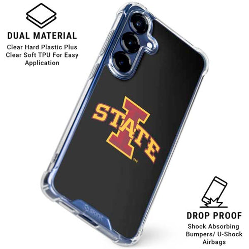 Iowa State University Primary Logo Black Galaxy S25 FE Clear Case