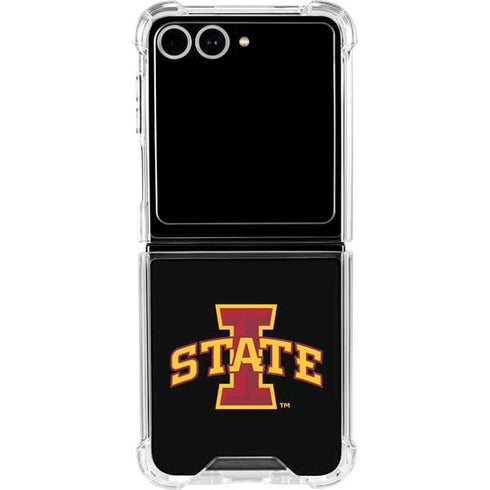 Iowa State University Primary Logo Black Galaxy Z Flip7 Clear Case