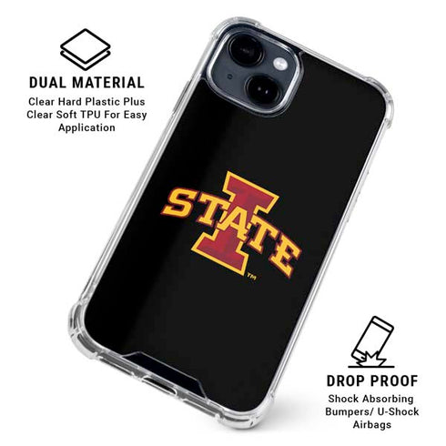 Iowa State University Primary Logo Black iPhone 15 Clear Case