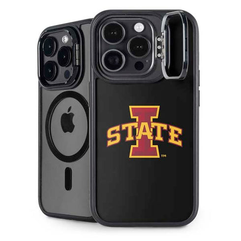 Iowa State University Primary Logo Black iPhone 15 Pro Max Kickstand Case