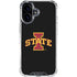 Iowa State University Primary Logo Black iPhone 16 Clear Case