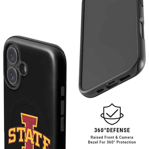 Iowa State University Primary Logo Black iPhone 16 Magsafe Impact Case