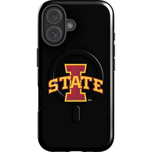 Iowa State University Primary Logo Black iPhone 16 Plus Magsafe Impact Case