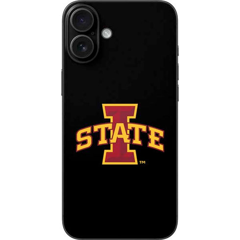 Iowa State University Primary Logo Black iPhone 16 Plus Skin