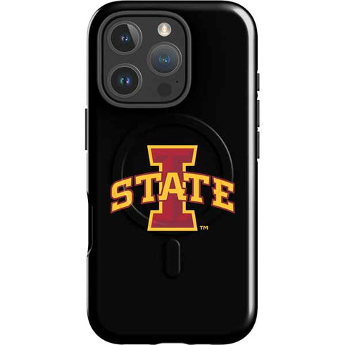 Iowa State University Primary Logo Black iPhone 16 Pro Magsafe Impact Case