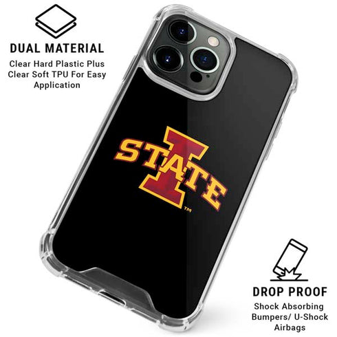 Iowa State University Primary Logo Black iPhone 16 Pro Max Clear Case