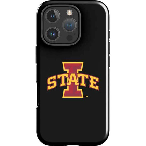 Iowa State University Primary Logo Black iPhone 16 Pro Max Impact Case