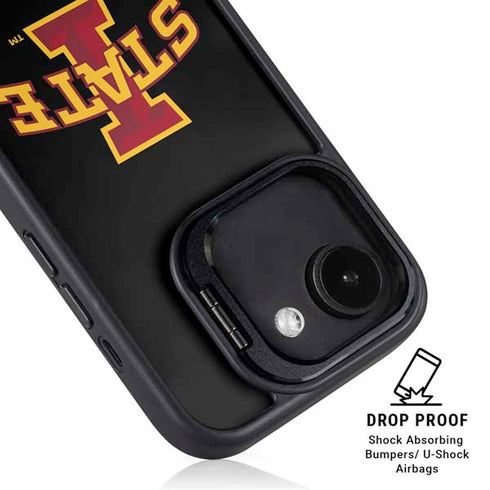 Iowa State University Primary Logo Black iPhone 16e Kickstand Case