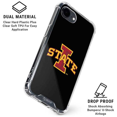 Iowa State University Primary Logo Black iPhone 16e Clear Case