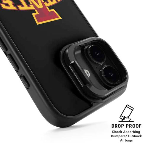 Iowa State University Primary Logo Black iPhone 17 Kickstand Case