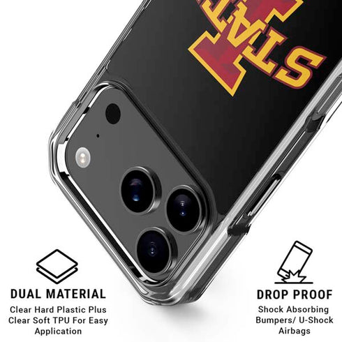Iowa State University Primary Logo Black iPhone 17 Pro Clear Case