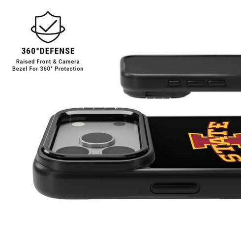 Iowa State University Primary Logo Black iPhone 17 Pro Kickstand Case