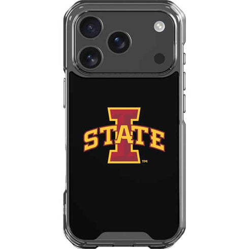 Iowa State University Primary Logo Black iPhone 18 Pro Clear Case