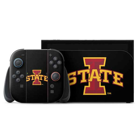 Iowa State University Primary Logo Black Nintendo Switch 2 (2025) with Joy-Con Skin