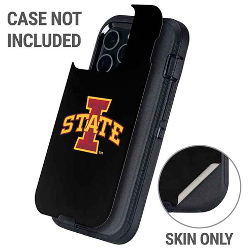 Iowa State University Primary Logo Black Otterbox Defender iPhone Skin