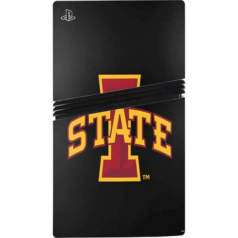 Iowa State University Primary Logo Black PS5 Pro Console Skin