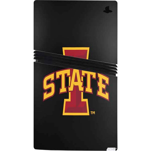 Iowa State University Primary Logo Black PS5 Pro Console Skin