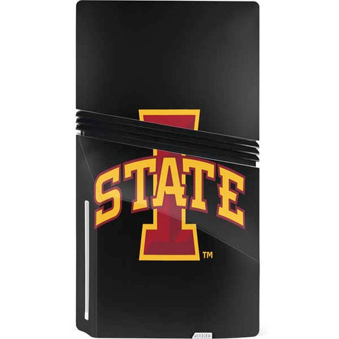 Iowa State University Primary Logo Black PS5 Pro Disk Console Skin