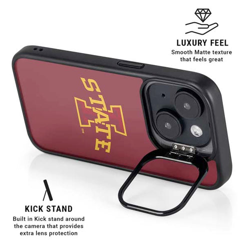 Iowa State University Primary Logo iPhone 15 Plus Kickstand Case
