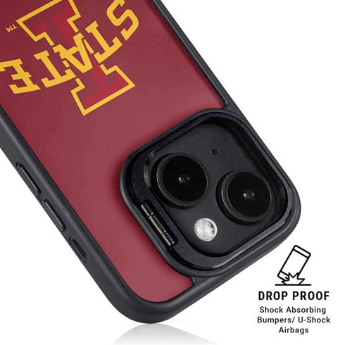 Iowa State University Primary Logo iPhone 15 Plus Kickstand Case