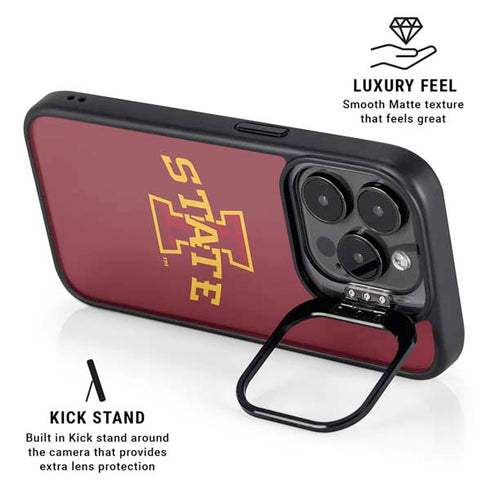 Iowa State University Primary Logo iPhone 15 Pro Max Kickstand Case