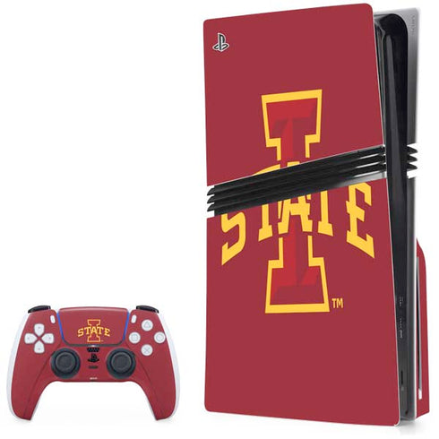 Iowa State University Primary Logo PS5 Pro Disk Bundle Skin