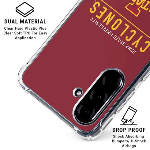 Iowa State University Athletic Text Galaxy A36 5G Clear Case