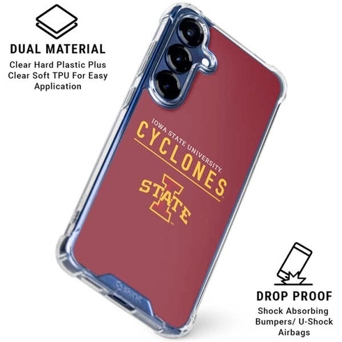 Iowa State University Athletic Text Galaxy S25 Plus Clear Case