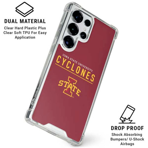 Iowa State University Athletic Text Galaxy S25 Ultra Clear Case