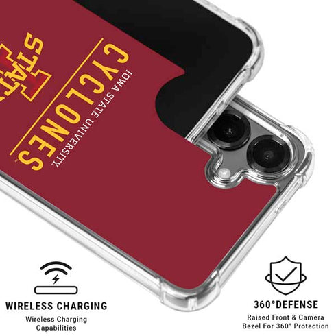 Iowa State University Athletic Text Galaxy S26 Clear Case