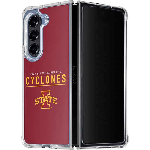 Iowa State University Athletic Text Galaxy Z Fold5 5G Clear Case