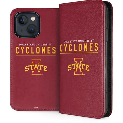 Iowa State University Athletic Text iPhone 15 Folio Case