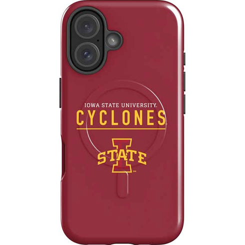 Iowa State University Athletic Text iPhone 16 Magsafe Impact Case