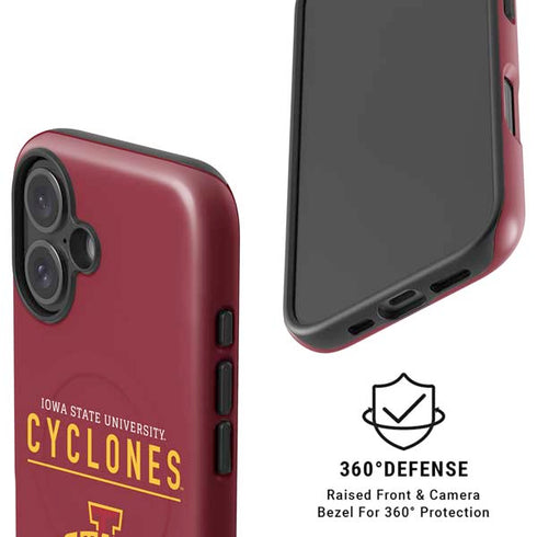 Iowa State University Athletic Text iPhone 16 Magsafe Impact Case