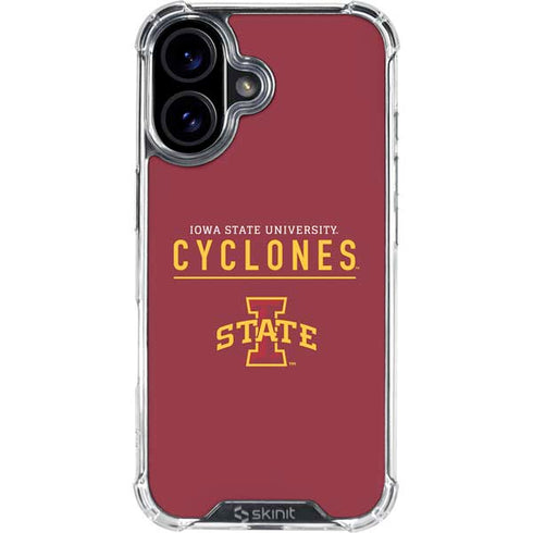 Iowa State University Athletic Text iPhone 16 Plus Clear Case