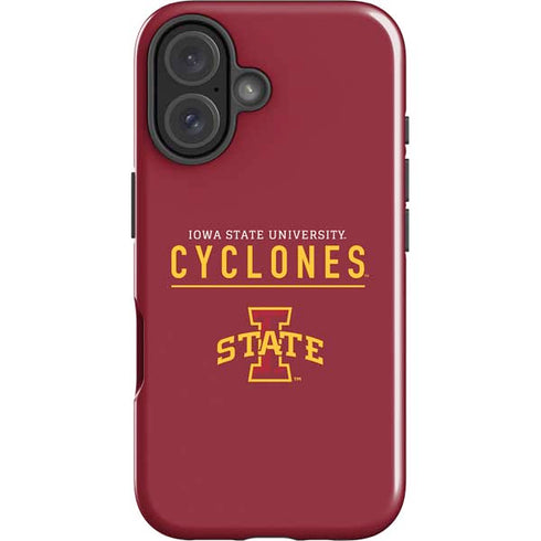 Iowa State University Athletic Text iPhone 16 Plus Impact Case