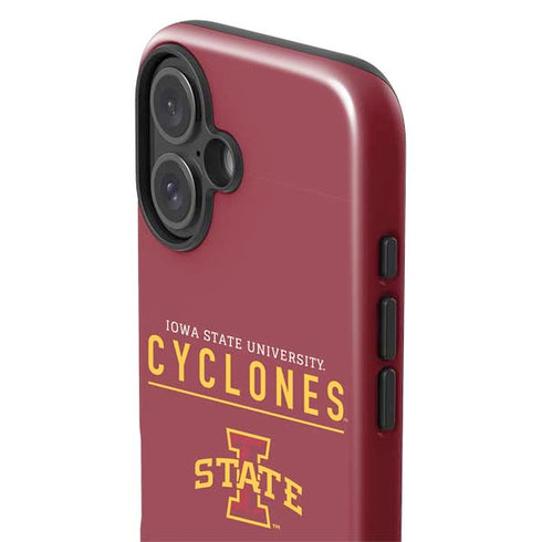 Iowa State University Athletic Text iPhone 16 Plus Impact Case
